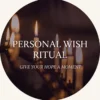 Personal Wish Intention Ritual | Meriem Chrrouhi Personal Wish Ritual — a diagonal row of lit ivory taper candles with warm flames and a softly blurred dark background