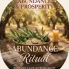 Abundance and Prosperity Intention Ritual cover with olive branches, golden coins and a candle in an olive grove.
