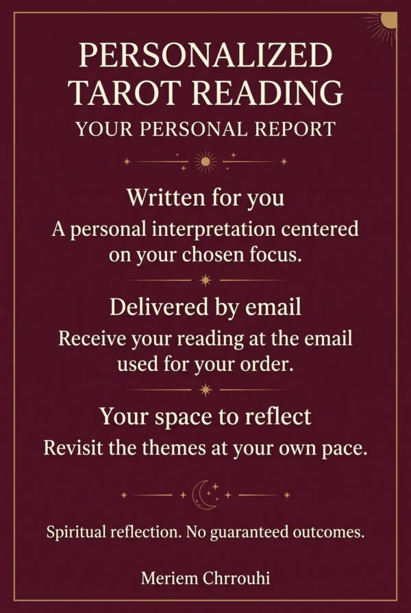Your Personal Report | Personalized Tarot Reading Your personal report: a written spiritual interpretation delivered by email