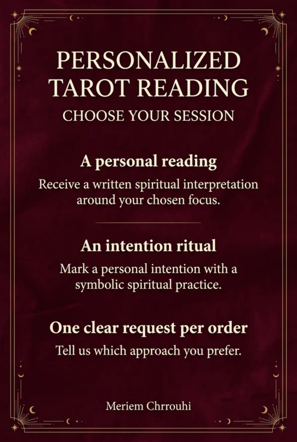 Choose Your Session | Personalized Tarot Reading Choose your session: a personal reading or a symbolic intention ritual
