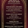Ask What Is on Your Mind — Three-Question Tarot Reading Guide Ask What Is on Your Mind guide for up to three questions about love, career or life, with order details and email PDF delivery.
