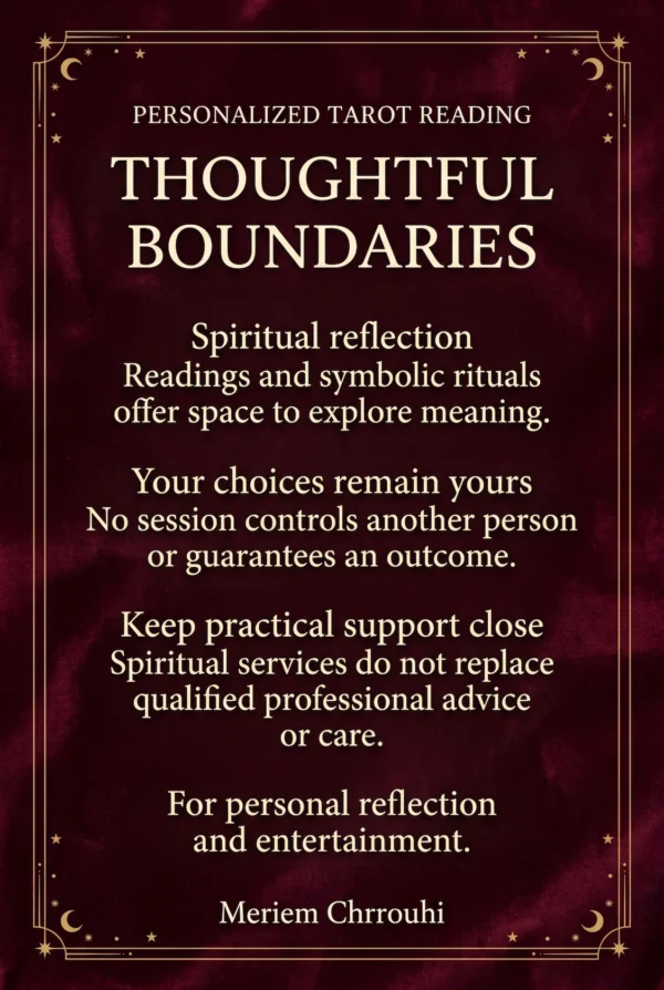 Thoughtful Boundaries | Personalized Tarot Reading Thoughtful boundaries for spiritual readings and symbolic intention rituals