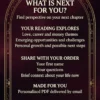 What Is Next for You — Future Guidance Reading Details What Is Next for You? Reading details covering love, career, money, opportunities and personal growth, with a PDF delivered by email.