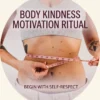 Body Kindness and Motivation Ritual | Meriem Chrrouhi Body Kindness and Motivation Ritual — a cropped torso in a light knit top with hands holding a measuring tape loosely, no face visible