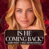 Is He Coming Back — Reconciliation Tarot Portrait Cover Blonde reader in burgundy with a crescent pendant beneath the title Is He Coming Back, Will We Reconcile.