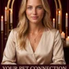 Pet Psychic Reading — Animal Bond Tarot Cover | PuraTarot Your Pet Connection animal bond tarot reading cover with a blonde woman in champagne satin and candlelight.