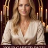 Career and Work Clarity Tarot Reading | Meriem Chrrouhi Your Career Path work and success tarot reading cover with a champagne-clad blonde portrait and candles.