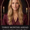 Three Months Ahead future guidance tarot reading cover with a blonde woman in burgundy and candles.