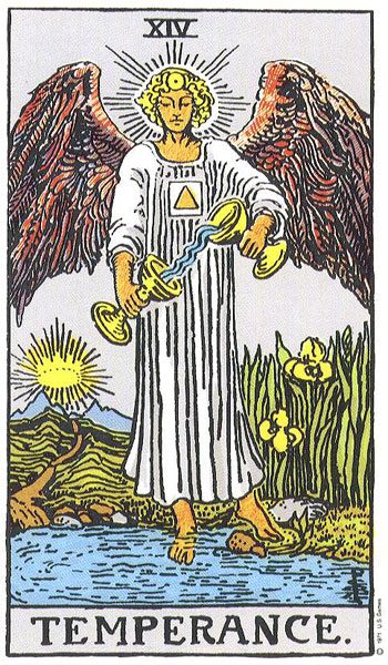 Temperance tarot card meaning, Rider-Waite-Smith deck