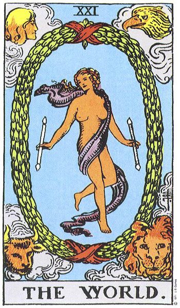 The World tarot card meaning, Rider-Waite-Smith deck