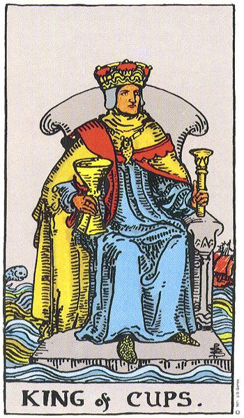 King of Cups tarot card meaning, Rider-Waite-Smith deck