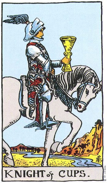 Knight of Cups tarot card meaning, Rider-Waite-Smith deck