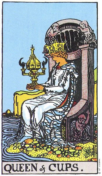 Queen of Cups tarot card meaning, Rider-Waite-Smith deck