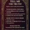Tell Me the Truth — Honest Tarot Reading Details Tell Me the Truth reading details: current influences, relationship questions and next decisions, with personalized PDF delivery by email.