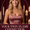 Twin Flame Relationship Clarity Reading | Meriem Chrrouhi Your Twin Flame Connection relationship clarity reading cover with a blonde woman in rose satin and candlelight.