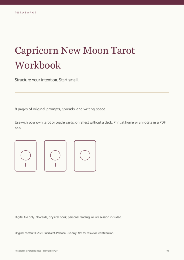 capricorn new moon tarot workbook actual cover capricorn new moon tarot workbook actual cover