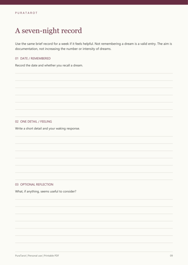 dream reflection tarot workbook actual action page dream reflection tarot workbook actual action page