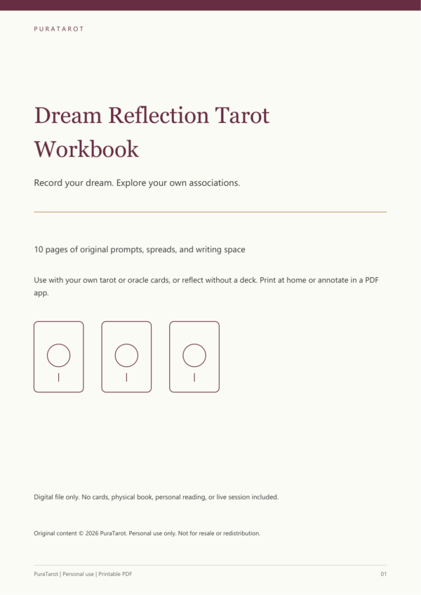 dream reflection tarot workbook actual cover dream reflection tarot workbook actual cover