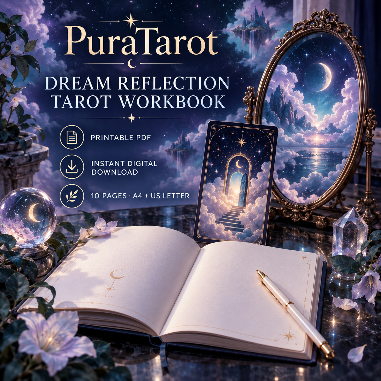 dream reflection tarot workbook colourful main