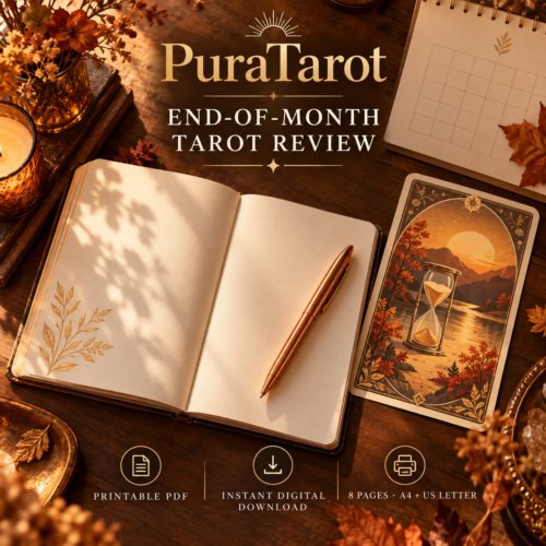 end of month tarot review colourful main