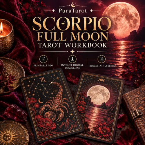 scorpio full moon tarot workbook colourful main